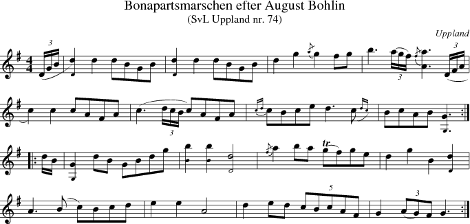  Bonapartsmarschen efter August Bohlin
