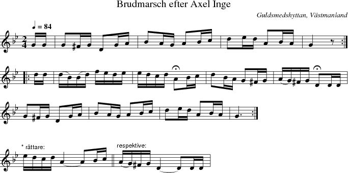  Brudmarsch efter Axel Inge