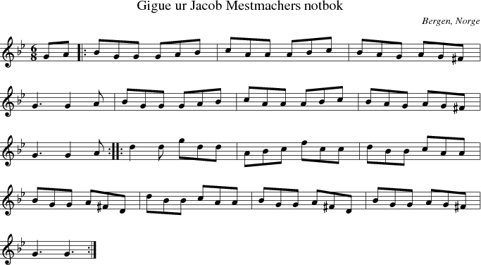  Gigue ur Jacob Mestmachers notbok
