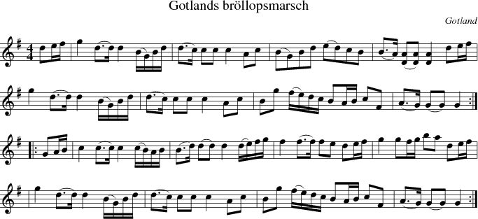  Gotlands brllopsmarsch