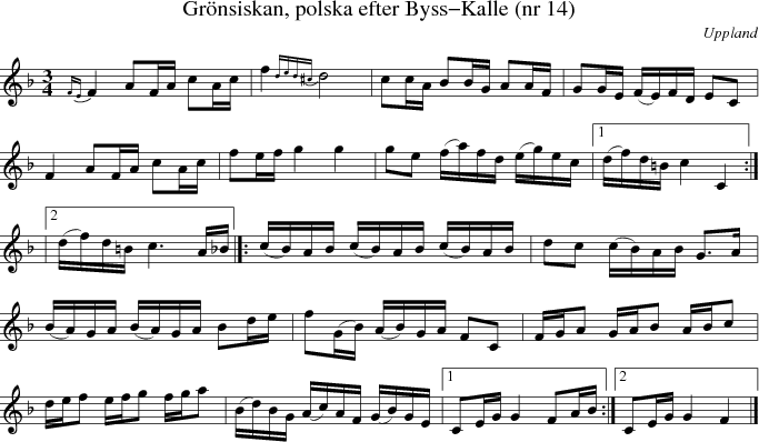  Gr�nsiskan, polska efter Byss-Kalle (nr 14)
