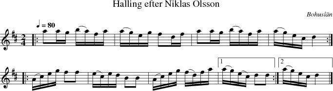  Halling efter Niklas Olsson