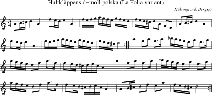  Hultkl�ppens d-moll polska (La Folia variant)