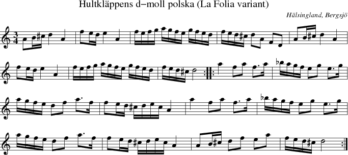  Hultklppens d-moll polska (La Folia variant)