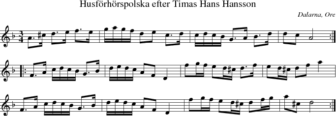  Husf�rh�rspolska efter Timas Hans Hansson