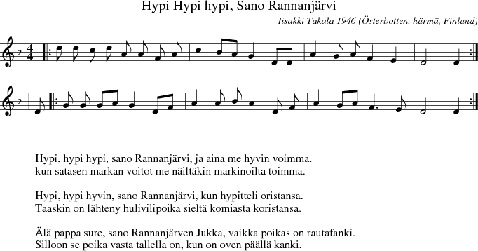  Hypi Hypi hypi, Sano Rannanjrvi 