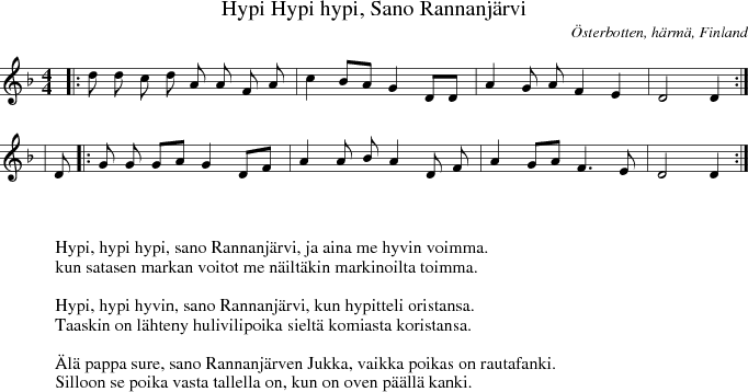  Hypi Hypi hypi, Sano Rannanjrvi 