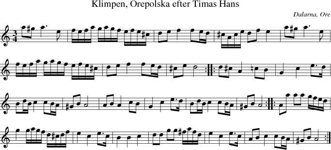 Klimpen, Orepolska efter Timas Hans