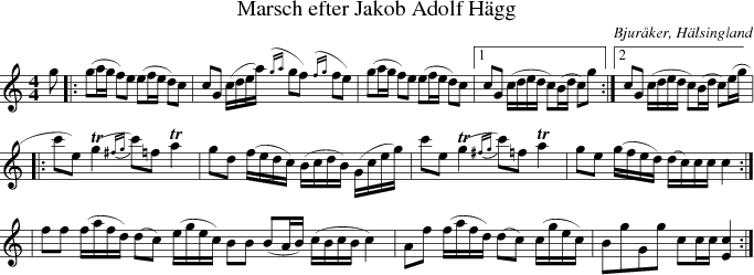  Marsch efter Jakob Adolf Hgg