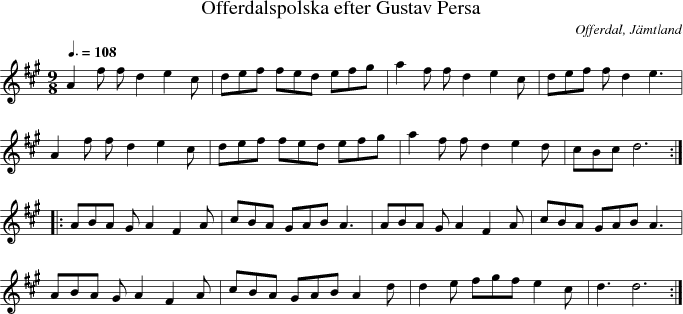  Offerdalspolska efter Gustav Persa