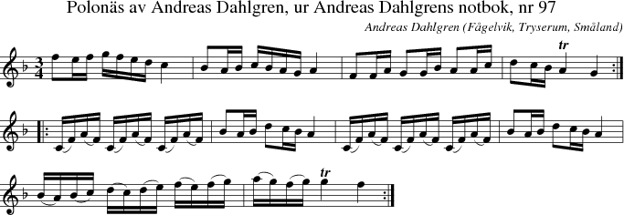  Polons av Andreas Dahlgren, ur Andreas Dahlgrens notbok, nr 97