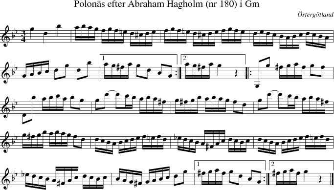  Polon�s efter Abraham Hagholm (nr 180) i Gm