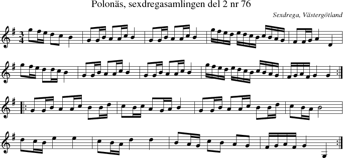  Polons, sexdregasamlingen del 2 nr 76