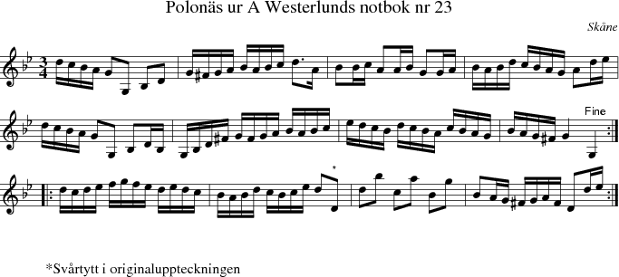  Polons ur A Westerlunds notbok nr 23