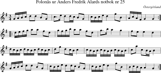  Polon�s ur Anders Fredrik Alards notbok nr 25