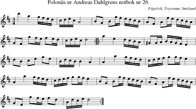  Polon�s ur Andreas Dahlgrens notbok nr 26