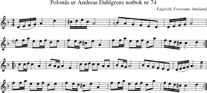  Polon�s ur Andreas Dahlgrens notbok nr 74