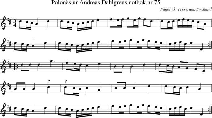 Polon�s ur Andreas Dahlgrens notbok nr 75