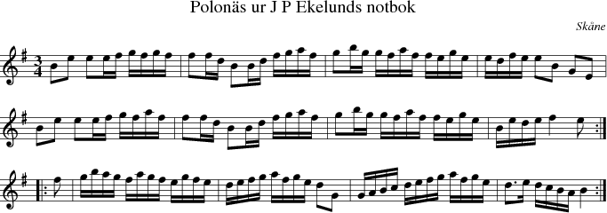  Polons ur J P Ekelunds notbok