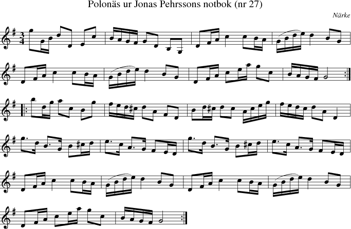  Polon�s ur Jonas Pehrssons notbok (nr 27)