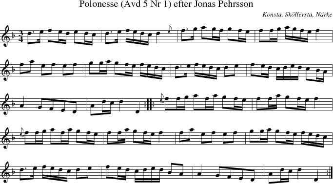  Polonesse (Avd 5 Nr 1) efter Jonas Pehrsson 