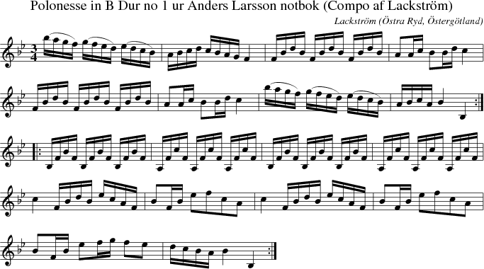  Polonesse in B Dur no 1 ur Anders Larsson notbok (Compo af Lackstr�m)