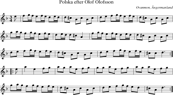  Polska efter Olof Olofsson