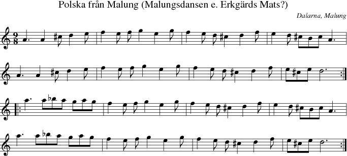  Polska frn Malung (Malungsdansen e. Erkgrds Mats?)