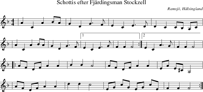  Schottis efter Fjrdingsman Stockzell