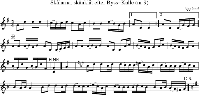  Sklarna, sknklt efter Byss-Kalle (nr 9)