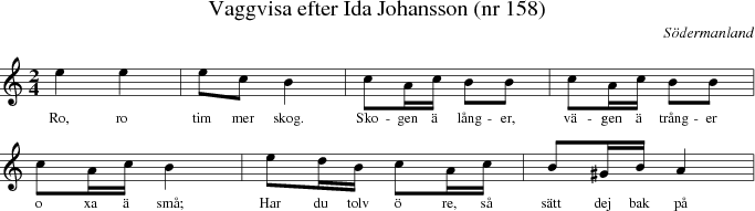  Vaggvisa efter Ida Johansson (nr 158)