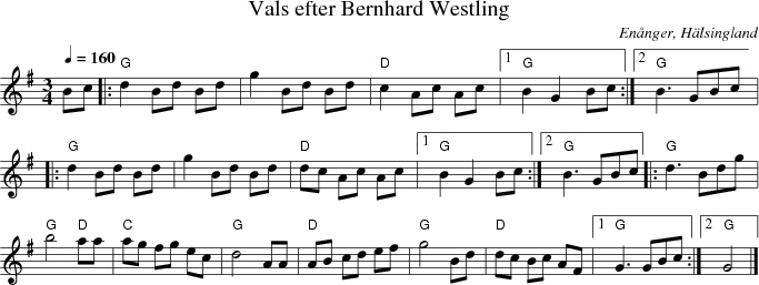  Vals efter Bernhard Westling