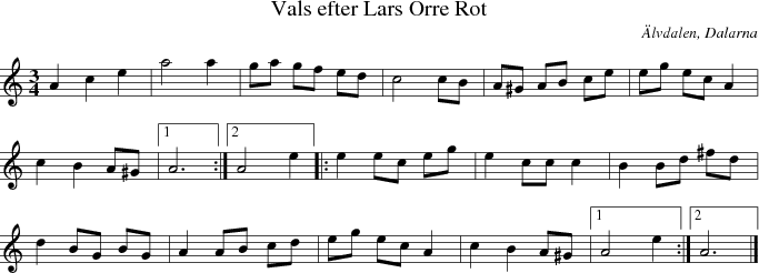  Vals efter Lars Orre Rot